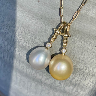 Seychelles Lux Charm with Gold South Sea Pearl